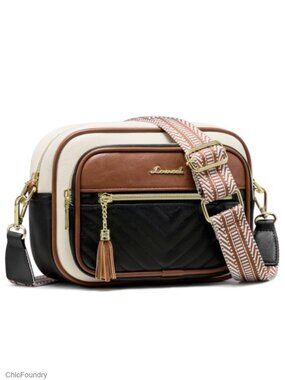 Quilted PU Leather Small Crossbody Bag RFID Card Slots Purse